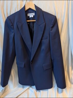ARGENT single button blazer in seasonless Wool Navy Blue Women's Size 6